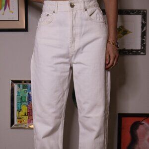High rise white jeans